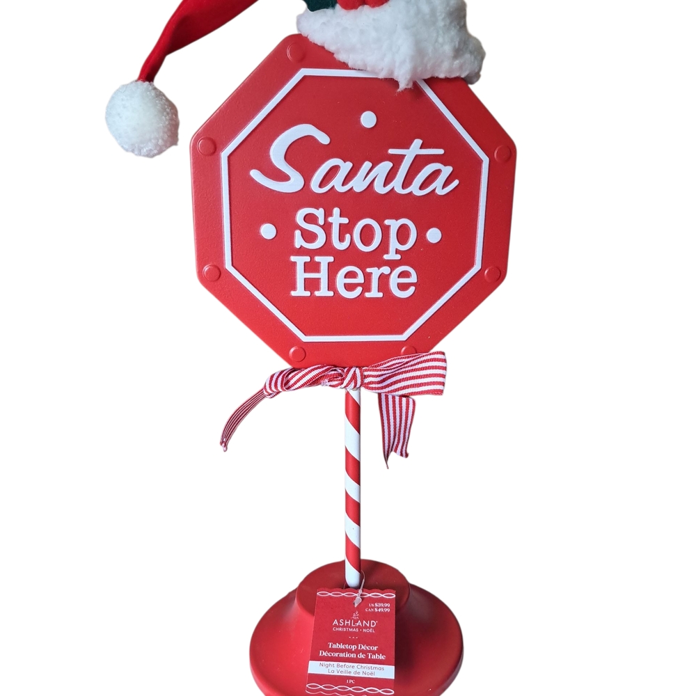 Ashland Festive Red Santa Stop Sign